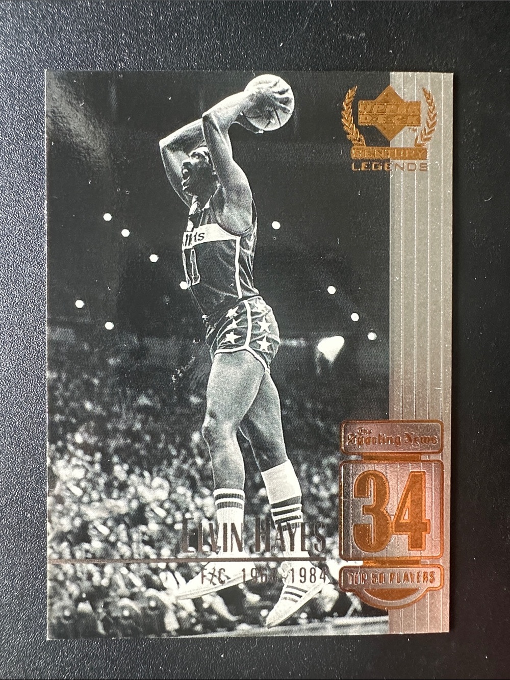 Upper Deck Century Legends Trading Card - Metallic Black & Gold Design